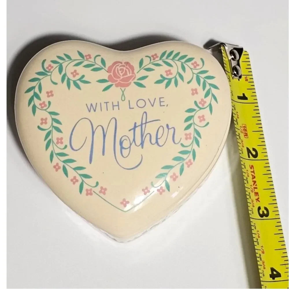 Vintage 1980s Ceramic Heart Trinket Box 